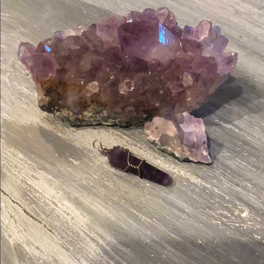 Genuine amethyst pendant